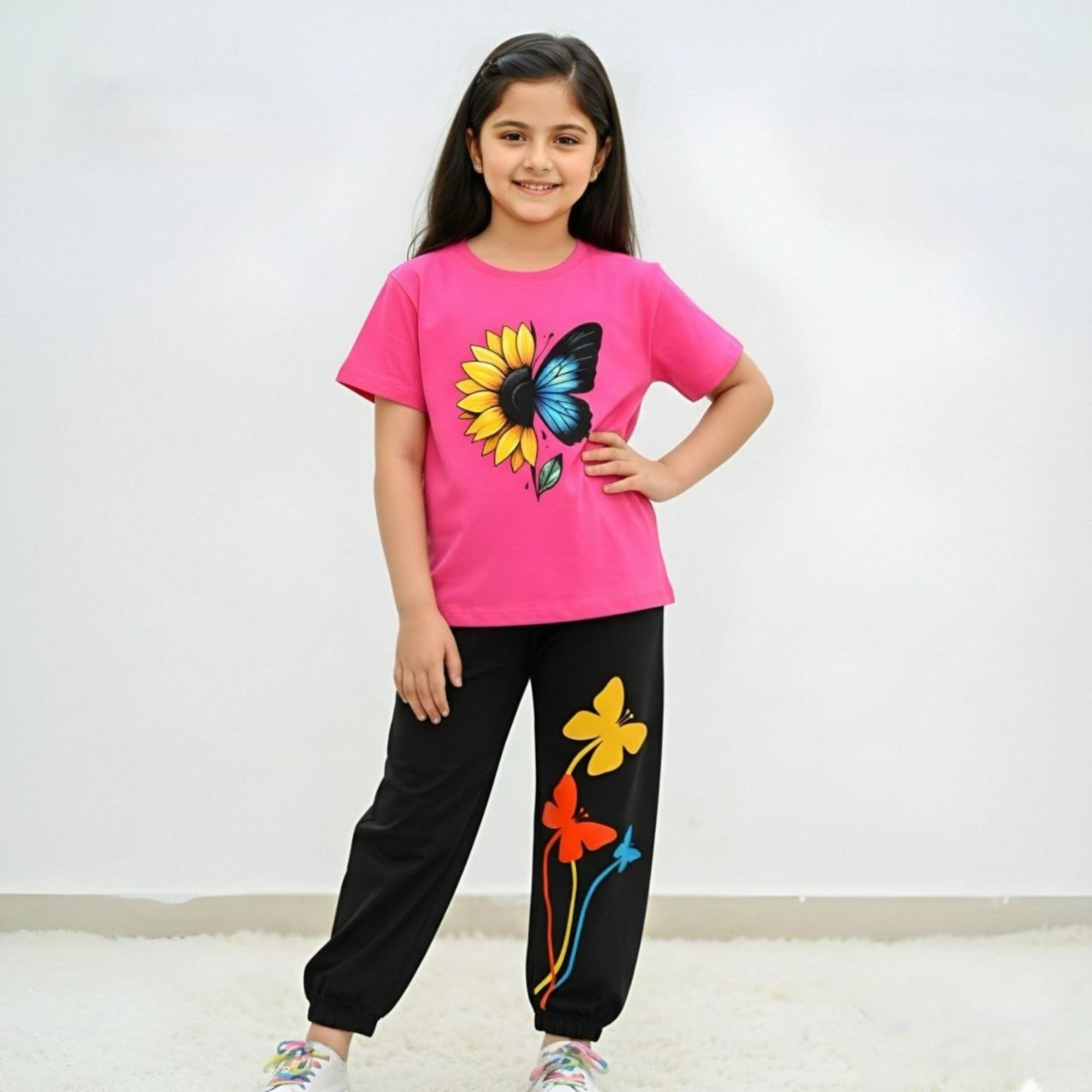 (3Y–12Y ) Code-104 Girls Soft Printed Top & Pants Set