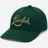Men’s Green Baseball Cap – Bismillah Embroidery Design