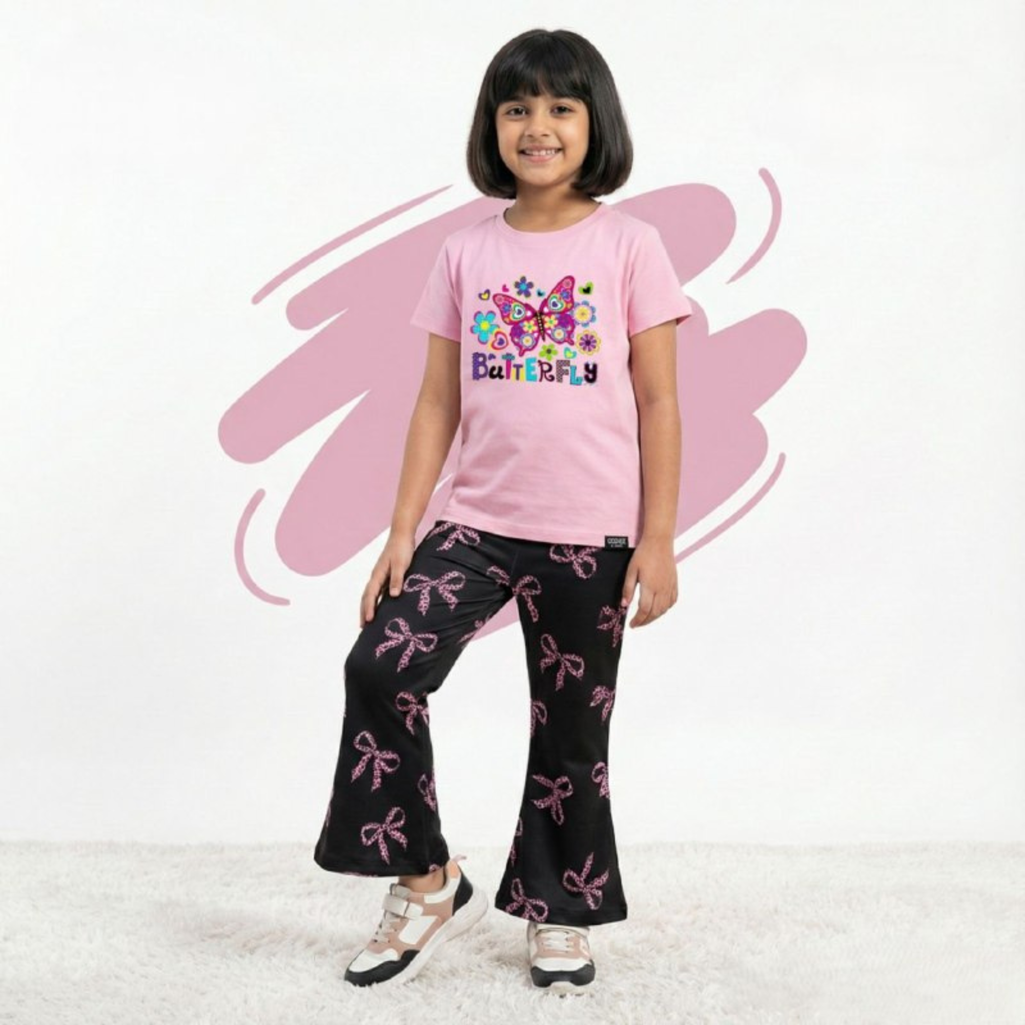 (3Y–12Y ) Code-305 Girls Soft Printed Top & Pants Set
