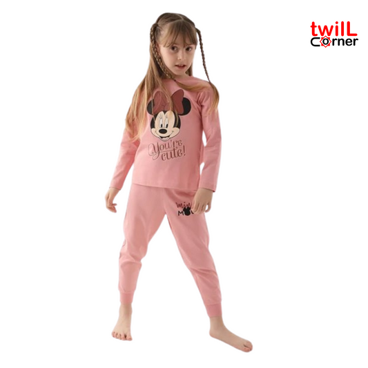 Minnie Mouse Minnie Mouse Cream Girl Child Long Sleeve Pajama Set