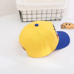 (5 to 18 Years) Yellow & Blue Cartoon Eyes Kids Cap – Playful Expression Design