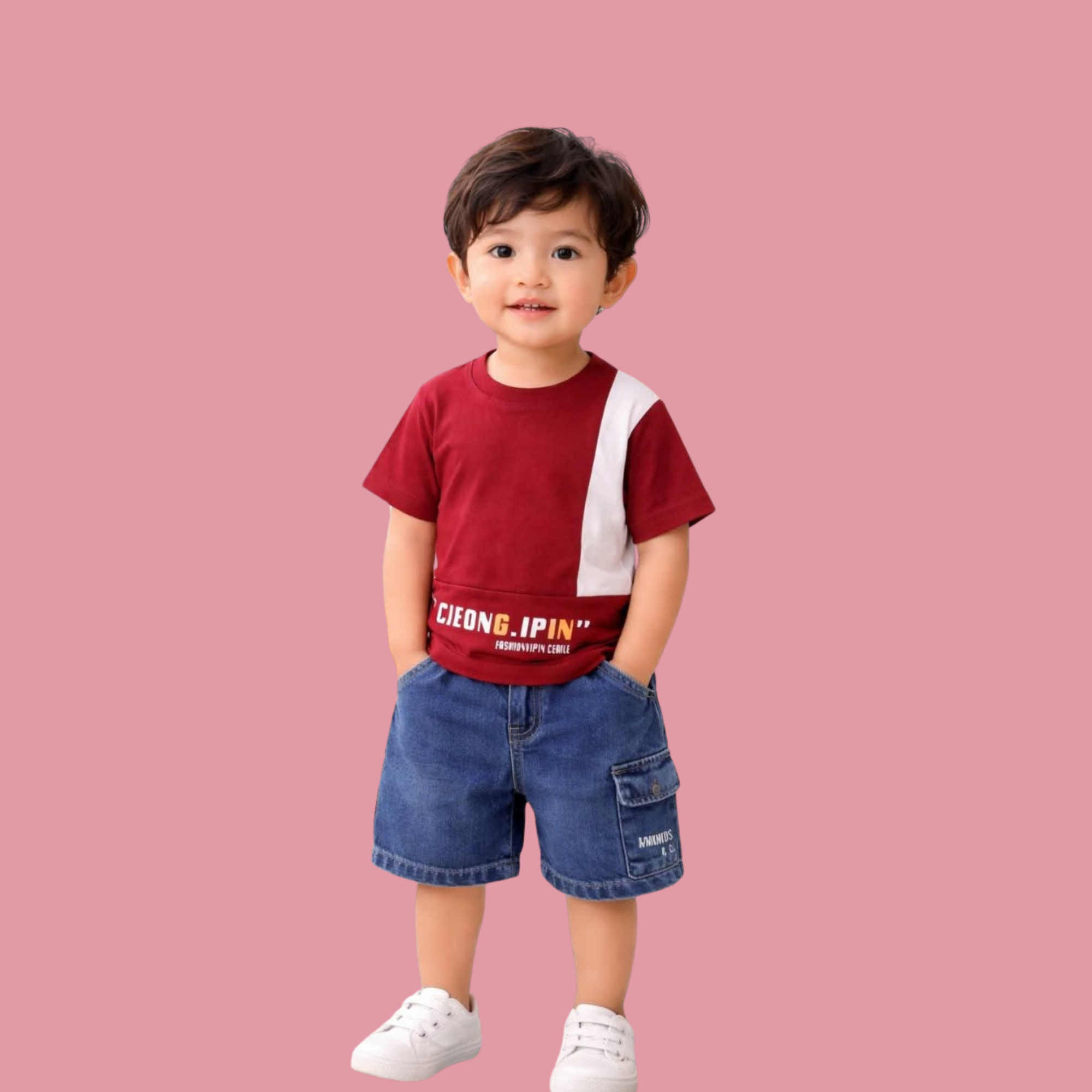 6M-6Y - Kids Denim Shorts & T-Shirt Set