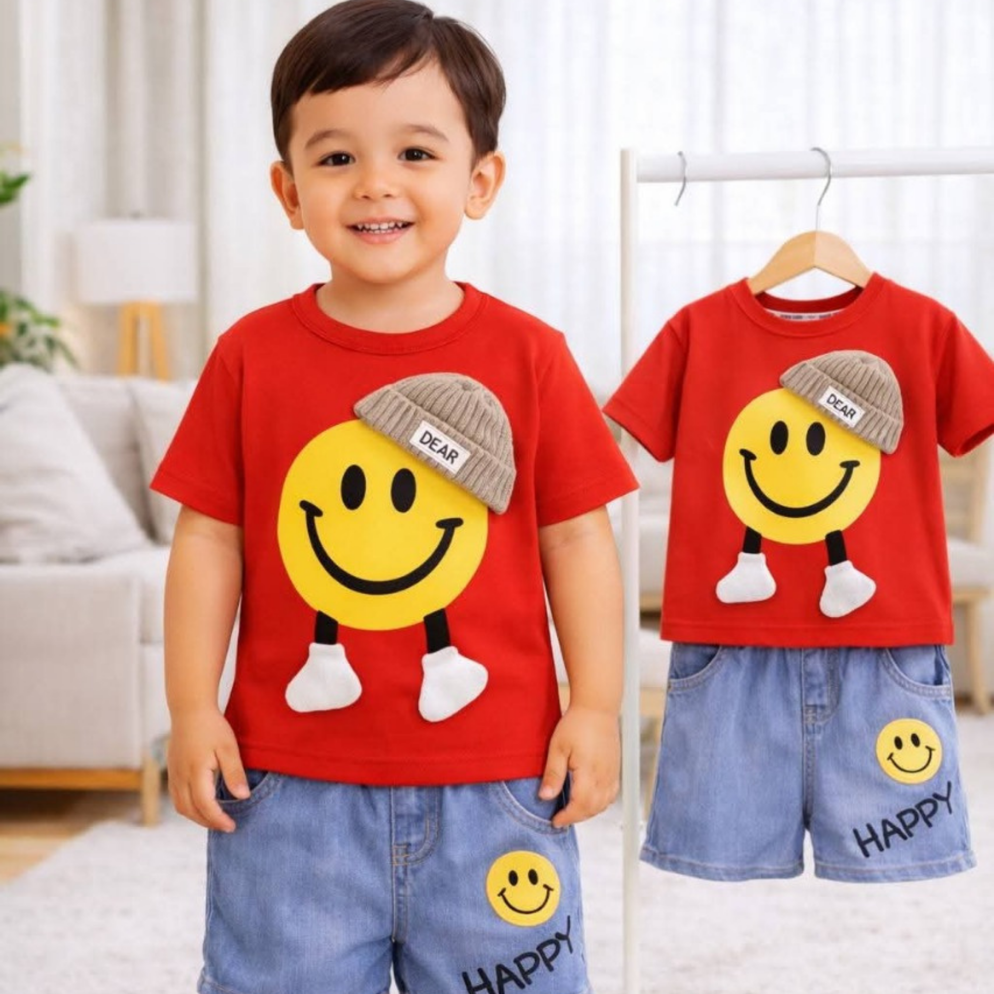 6M-6Y - Kids Denim Shorts & T-Shirt Set