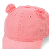 (5Y to 18 Years) Twill Corner Pink Bear-Ear Kids Cap – Soft Cotton Cute Design