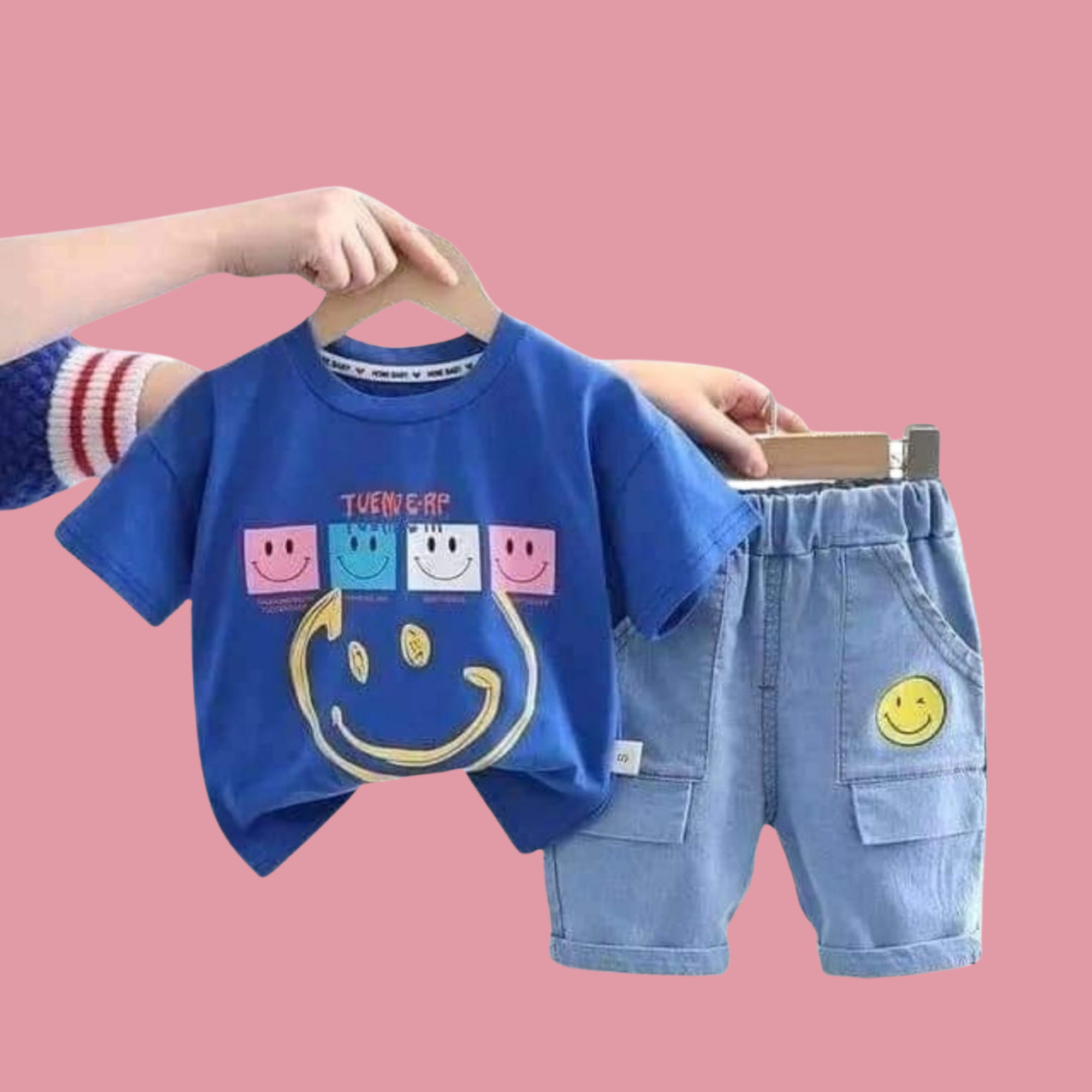 6M-6Y - Kids Denim Shorts & T-Shirt Set