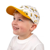(5Y to 18 Years) Twill Corner Yellow Construction Print Kids Cap – Fun & Durable Design