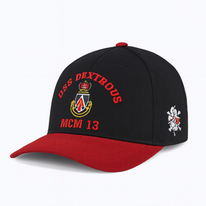 Men’s Black & Red Embroidered Baseball Cap – DSS Dextrous MCM 13