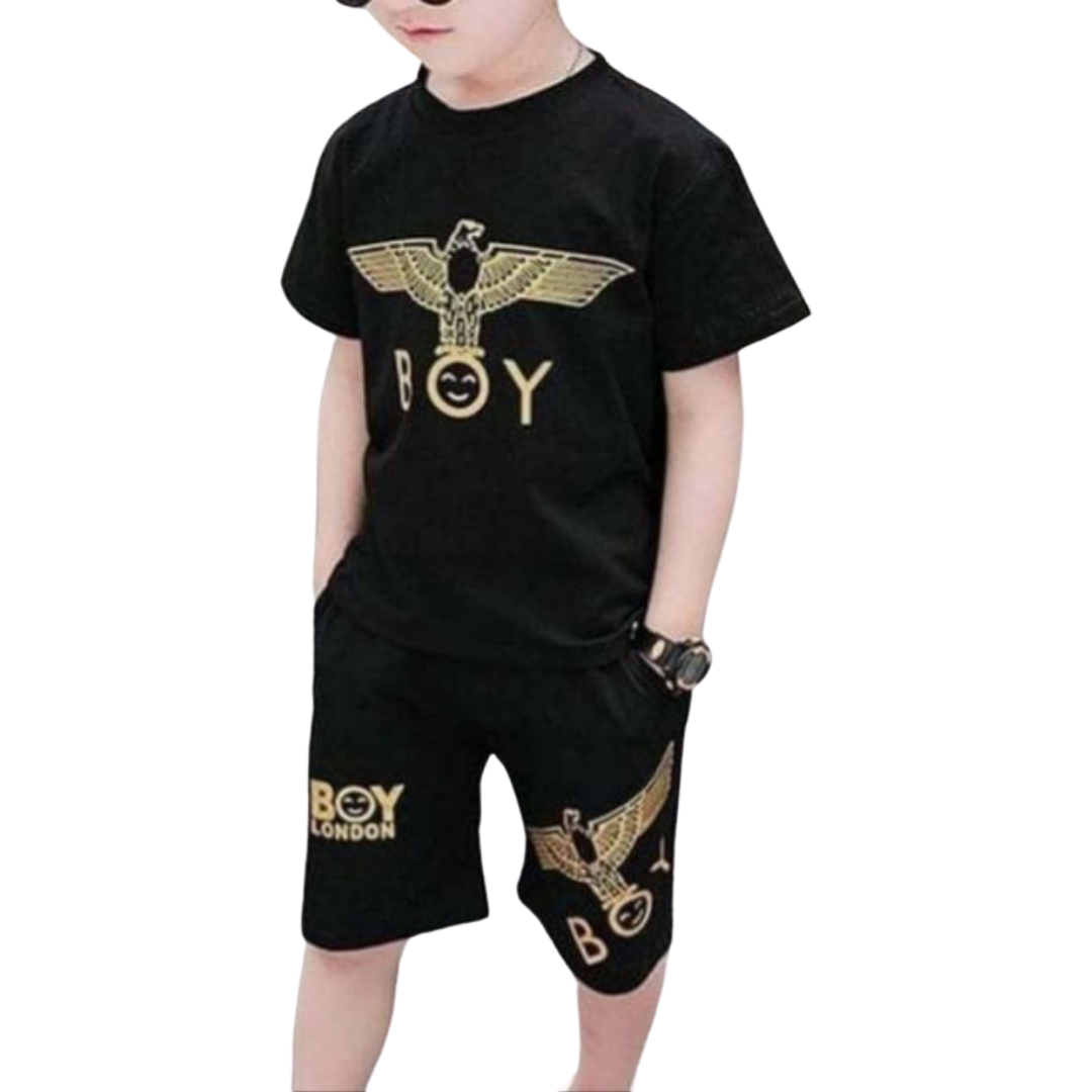 (1–10 Years)BOY London Black & Gold Statement Set for Boys