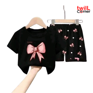 (6M to 6Y) Pretty Pink Bow Set” – Sweet Style for Little Fashionistas,
