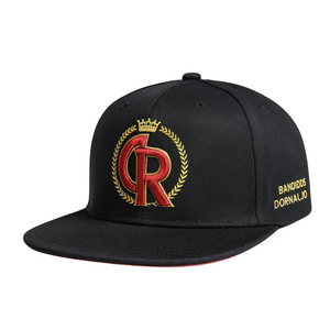 Men’s Black Crown & Initials Embroidered Cap – Luxury Streetwear Style
