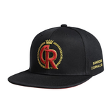 Men’s Black Crown & Initials Embroidered Cap – Luxury Streetwear Style