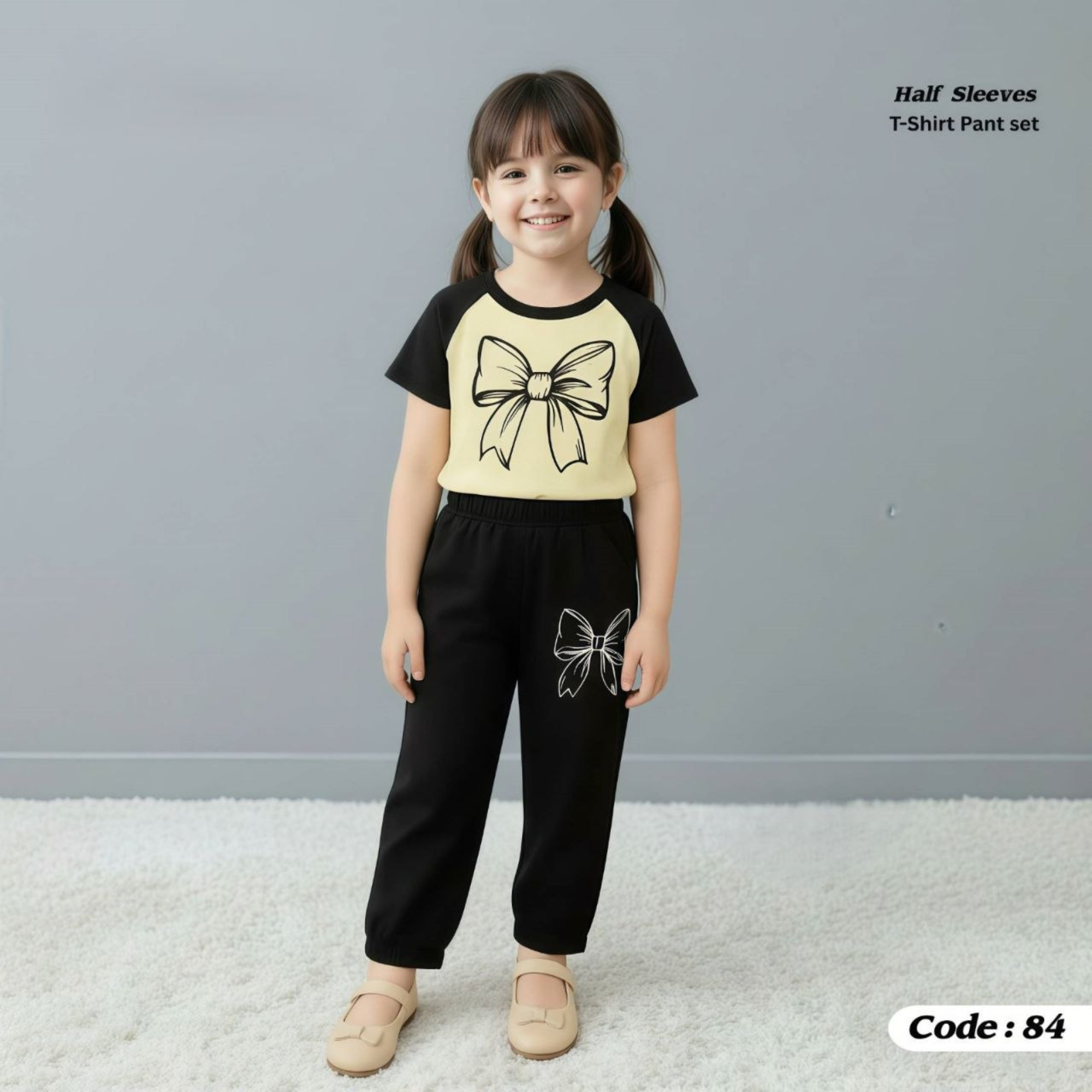 (3Y–12Y ) Code-84 Girls Soft Printed Top & Pants Set