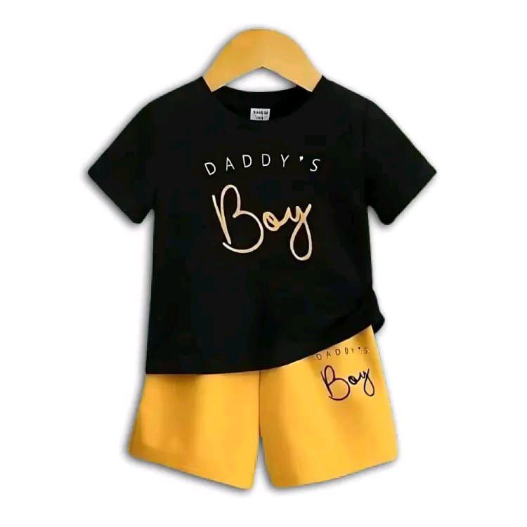 (3–12 Years) A- Urban Black Streetwear Set – Bold Summer Outfit for Boys