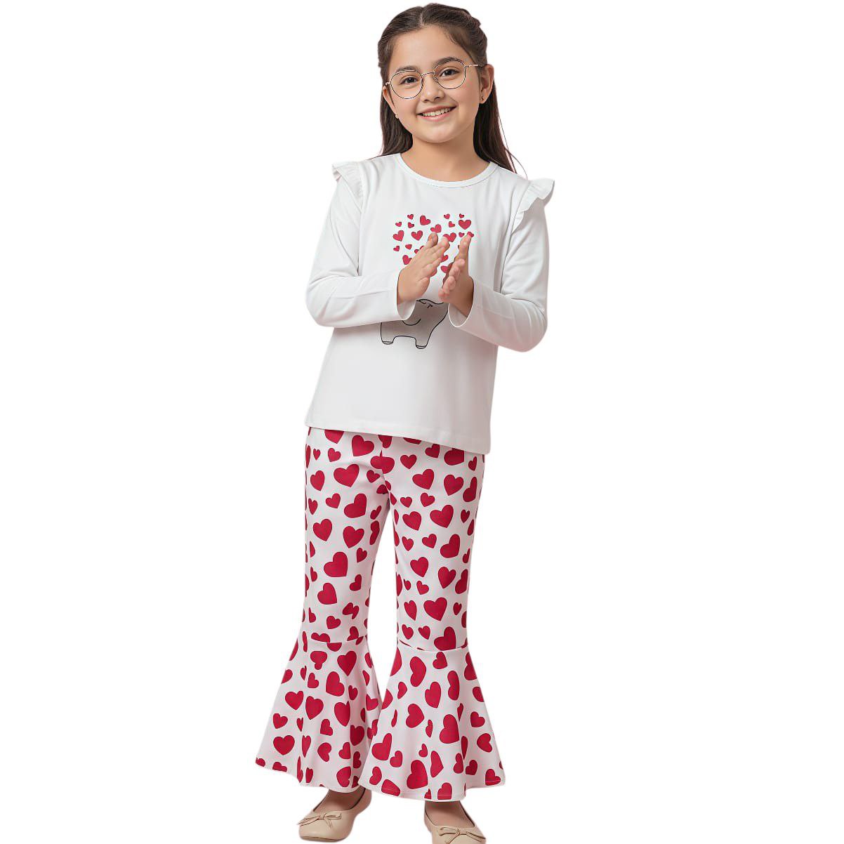 (3Y–12Y ) Code- Girls Soft Printed Top & Pants Set