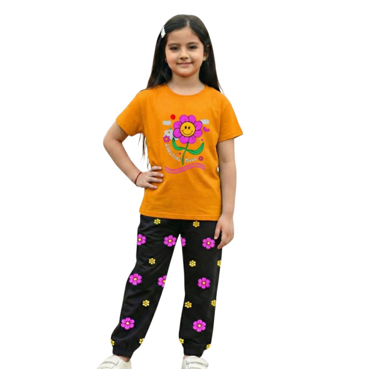 (3Y–12Y ) Code-76 Girls Soft Printed Top & Pants Set