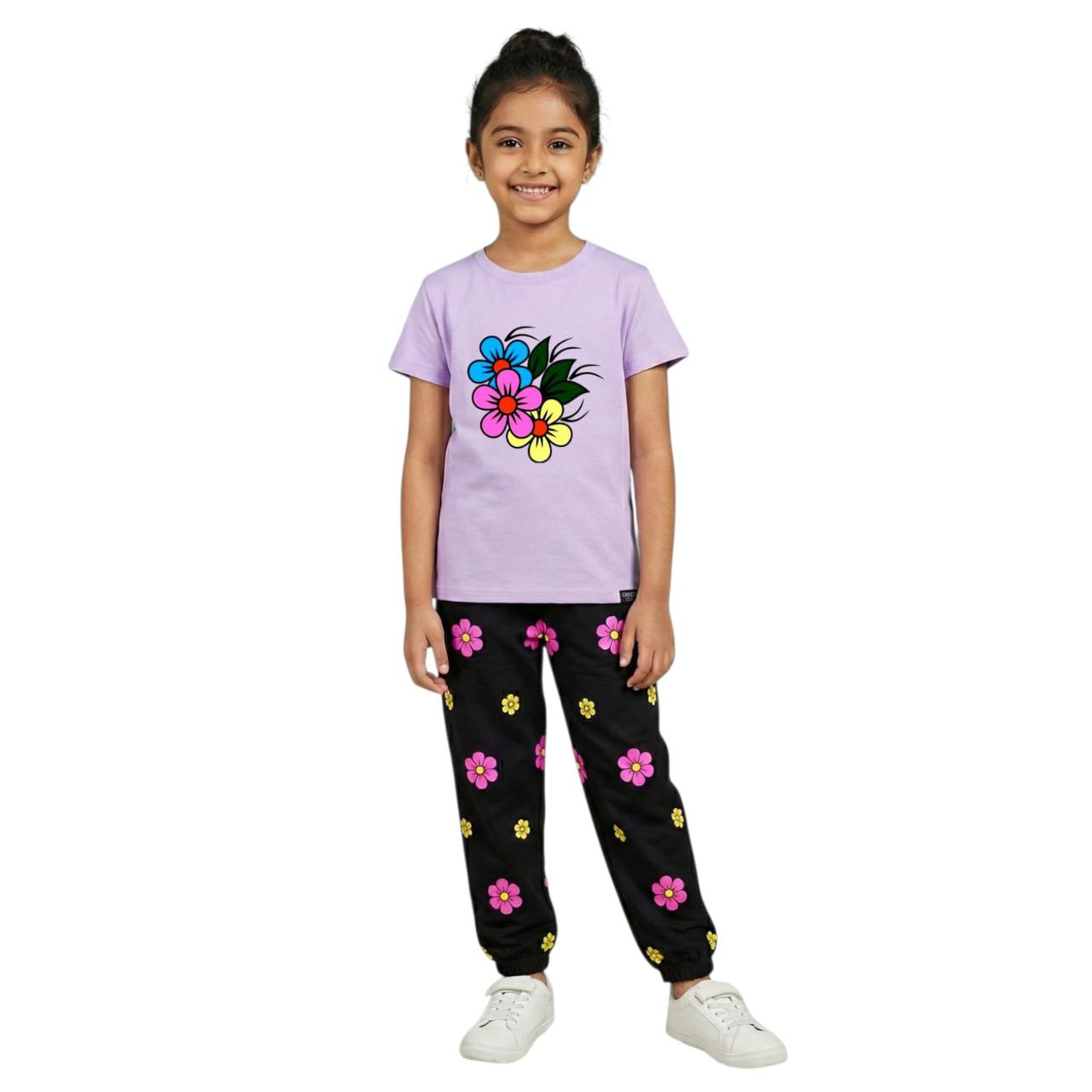 (3Y–12Y ) Code-101 Girls Soft Printed Top & Pants Set