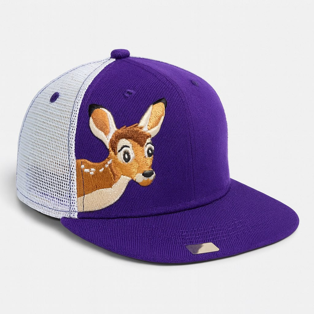 Deer Friend Kids’ Cap – Purple & White Mesh Edition