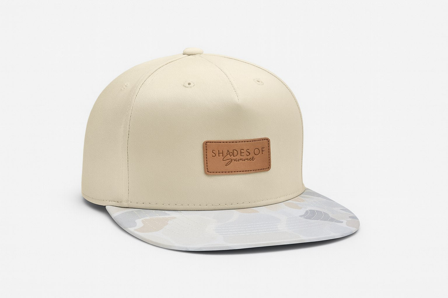 Shades of Summer Kids’ Cap – Beige with Patterned Brim