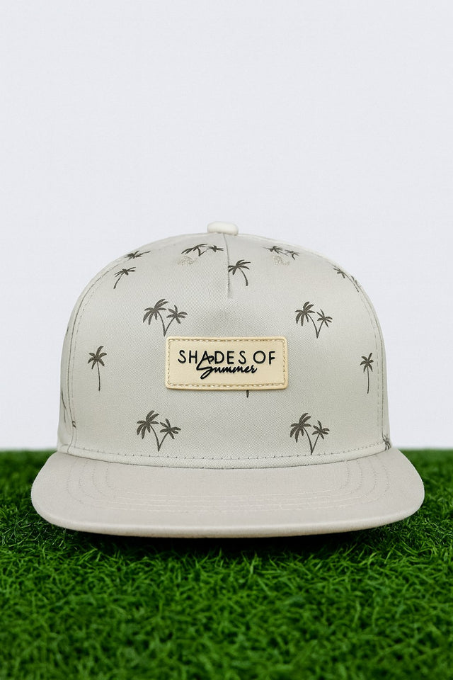 (5–18 Years) Kids Summer Vibes Palm Tree Cap – Beige Edition