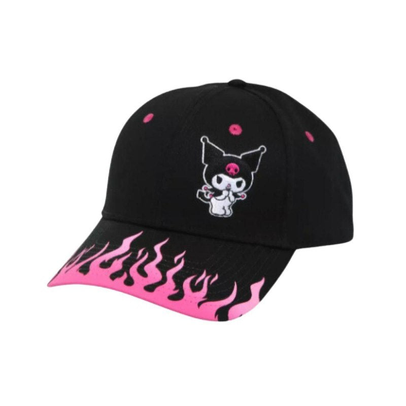 Kuromi Flame Black Kids Cap – Bold Style for Young Trendsetters