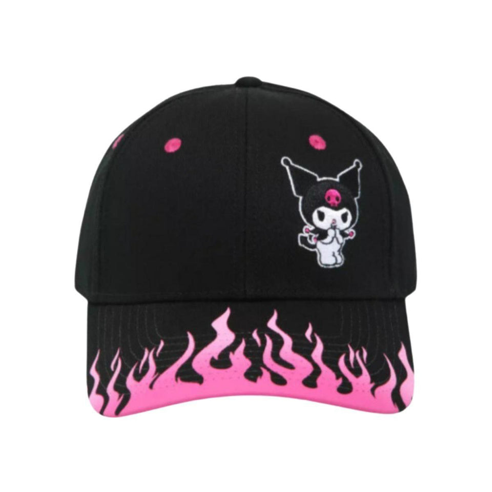 Kuromi Flame Black Kids Cap – Bold Style for Young Trendsetters