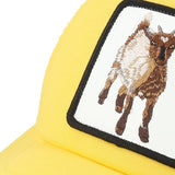 Sunny Kid Goat Embroidered Yellow Mesh Cap – Snapback for Ages 5–18