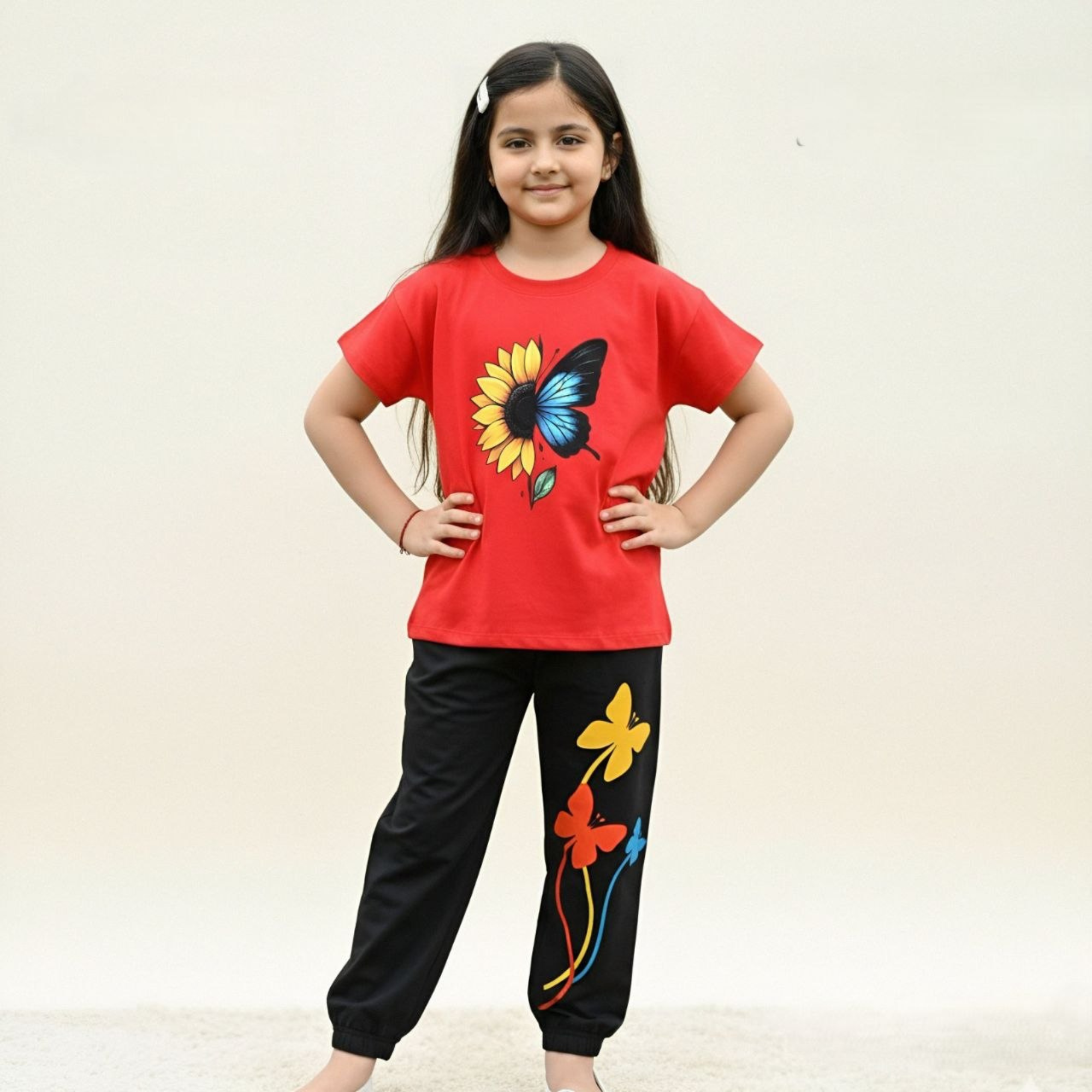 (3Y–12Y ) Code-105 Girls Soft Printed Top & Pants Set