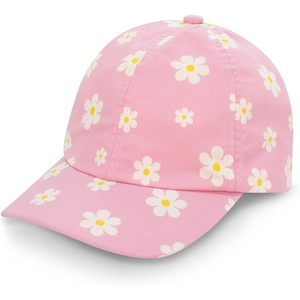 (5Y to 18 Years) Twill Corner Pink Daisy Kids Cap – Floral Print Summer Essential