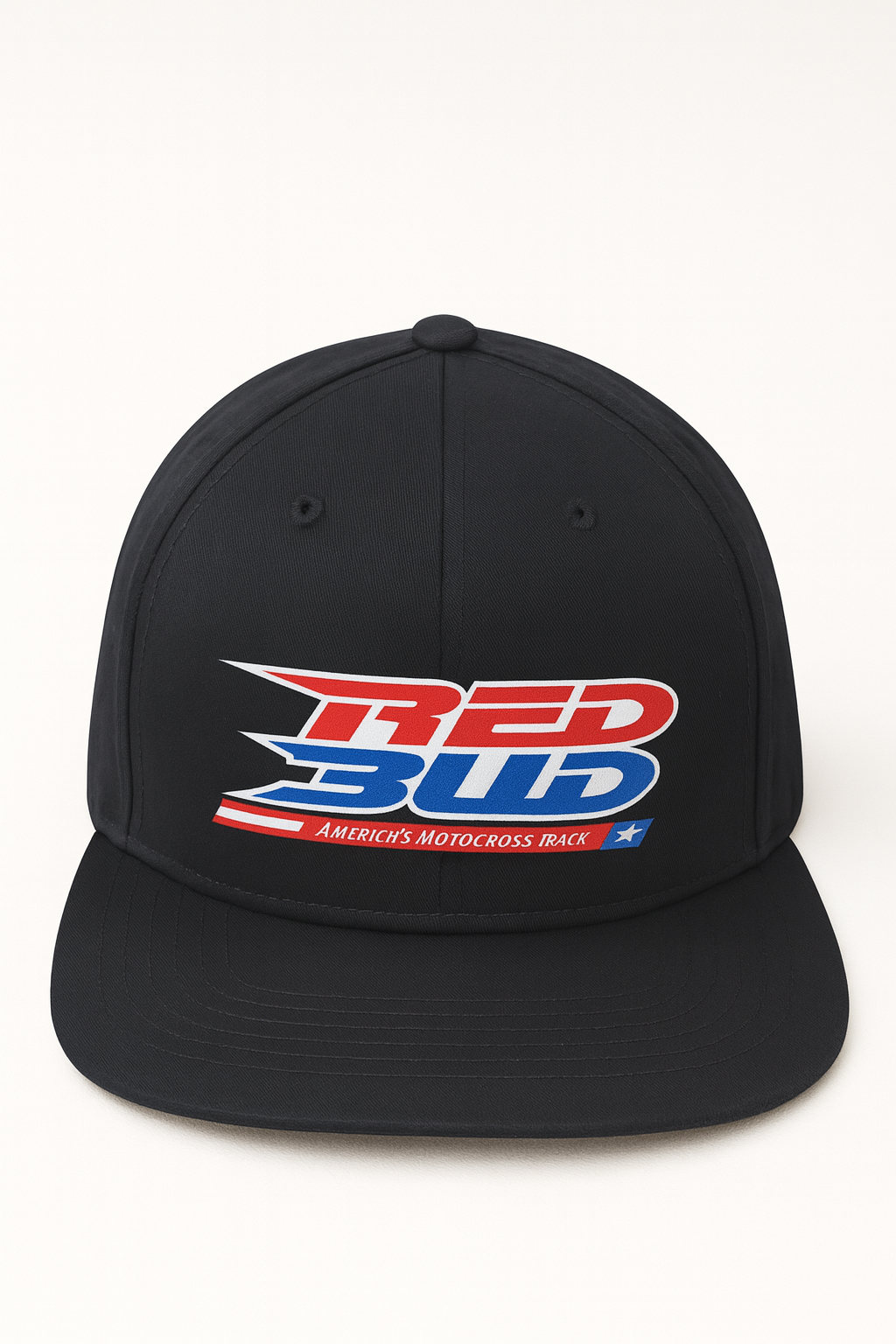 (5Y–18 Years) RedBud Motocross Snapback Cap – Black with Bold Racing Logo