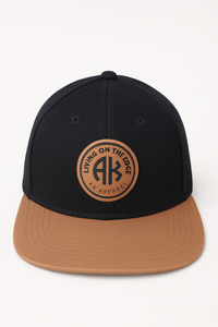 (5Y–18 Years) Edge Lifestyle Snapback Cap – Black & Tan Contrast Design