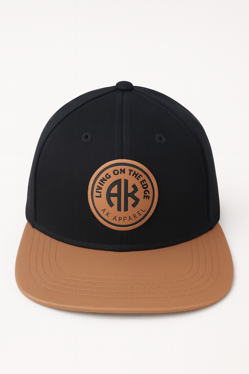 (5Y–18 Years) Edge Lifestyle Snapback Cap – Black & Tan Contrast Design