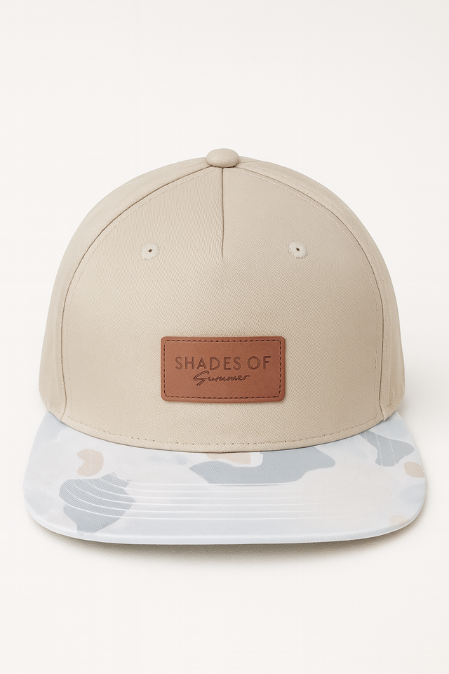 (5Y–18 Years) Shades of Summer Beige Snapback – Modern Camo Brim Cap