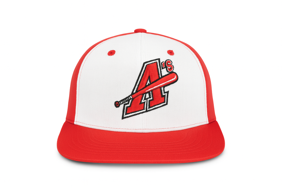 Red & White Baseball A’s Kids’ Cap – Sporty Style Edition