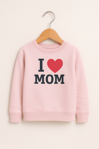 (1Y–5Y ) Kids “I ❤️ Mom” Printed Sweatshirt – Soft Cotton Winter Wear