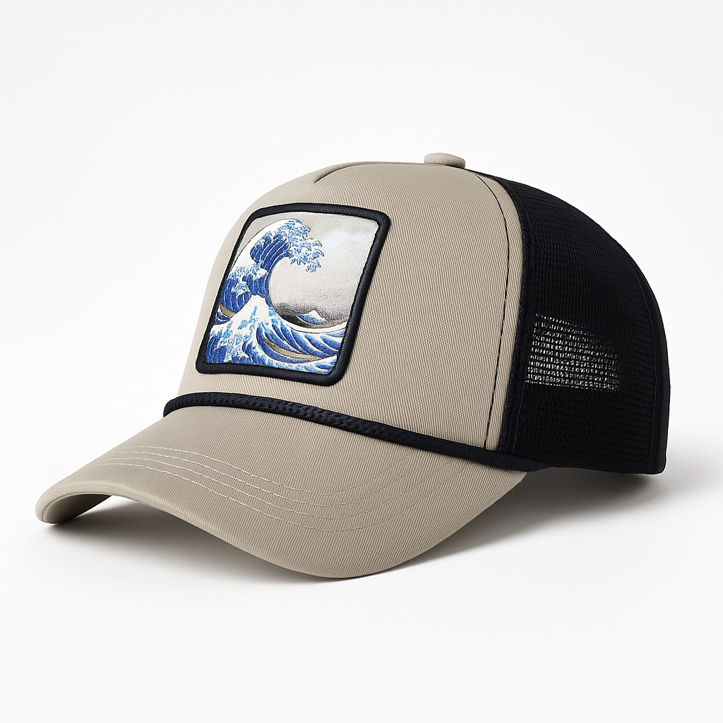 ( Men’s ) Twill Corner Men’s Wave Patch Mesh Cap – Premium Outdoor Streetwear