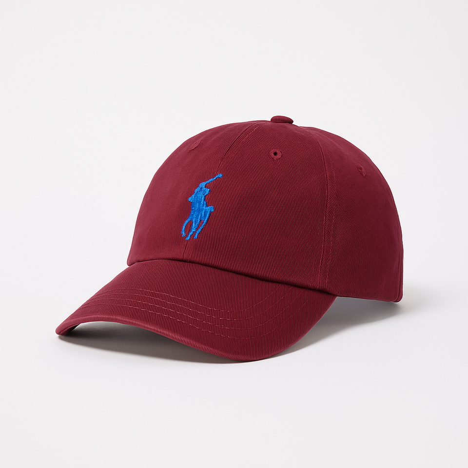 Men’s Polo Embroidered Classic Maroon Cap – Premium Casual Style