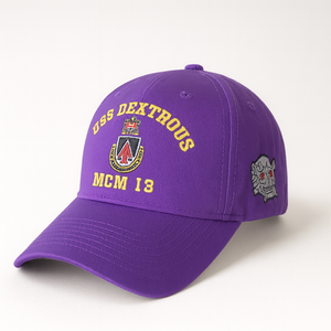 Men’s USS Dextrous MCM-13 Embroidered Navy Heritage Cap – Premium Purple Edition