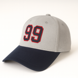 Men’s Classic “99” Embroidered Two-Tone Baseball Cap – Grey & Navy