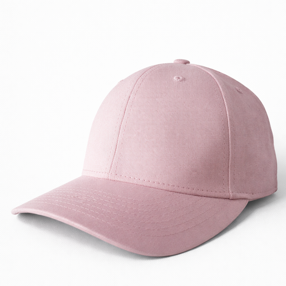 Men’s Light Pink Plain Baseball Cap – Minimal Cotton Cap for Casual Wear