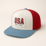 (Ages 5–10) USA Red White Blue Baby Cap – Twill Corner | Patriotic Snapback Hat for Kids