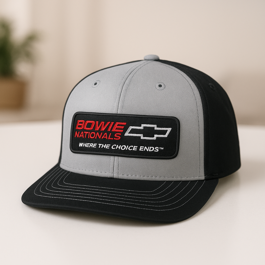 Bowtie Baby Cap – Twill Corner | Chevy-Inspired Black & Grey Snapback for Kids