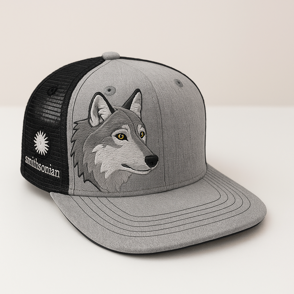 Wolf Spirit” Heather Grey Trucker Cap for Kids