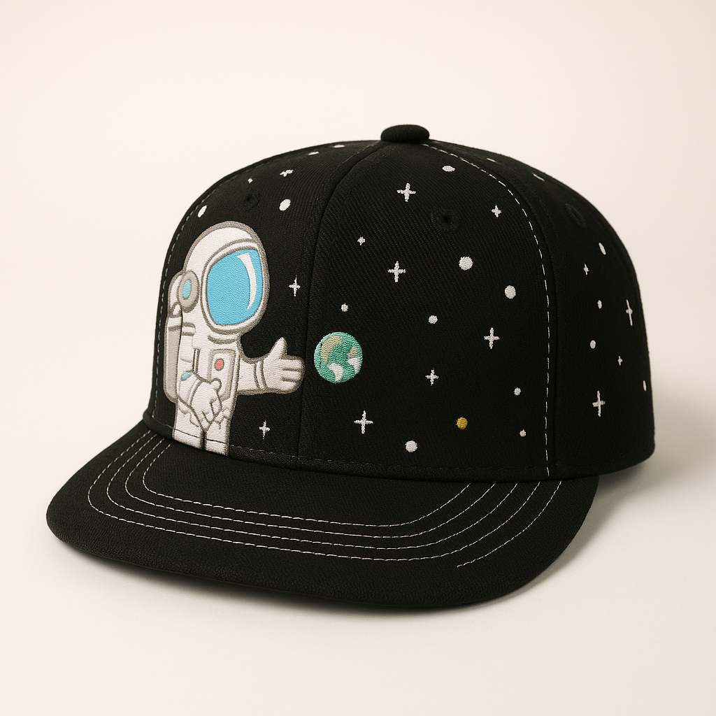 Twill Corner Galaxy Quest Kids Cap – Astronaut Embroidered Snapback Hat