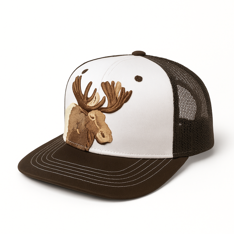 Twill Corner Forest Explorer Kids Cap – Embroidered Moose Snapback Hat (Ages 5–18)