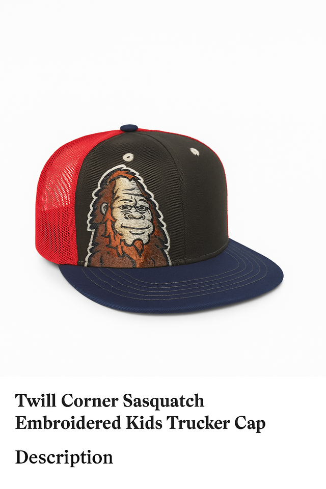 Twill Corner Wild Explorer Kids Cap – Sasquatch Embroidered Snapback