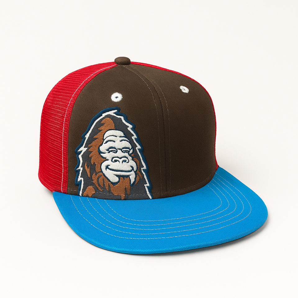 Twill Corner Wild Explorer Snapback – Bigfoot Embroidered Trucker Cap for Kids