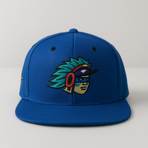 Aztec Legacy” Royal Blue Embroidered Snapback Cap By Twill Corner