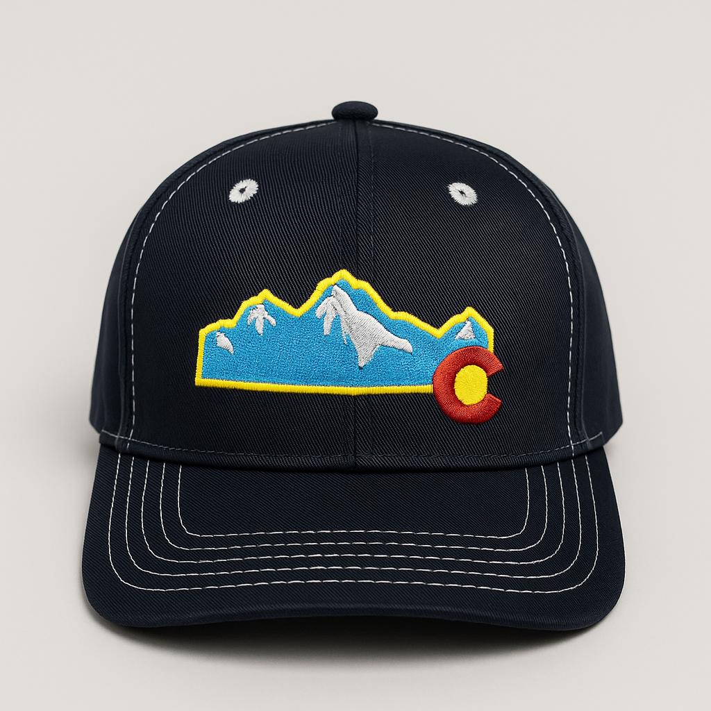 Colorado Peaks” Mountain Embroidery Cap