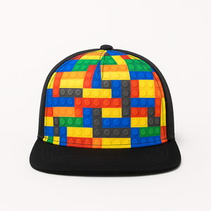 Color Block Snapback Cap – Vibrant Puzzle Style for Kids