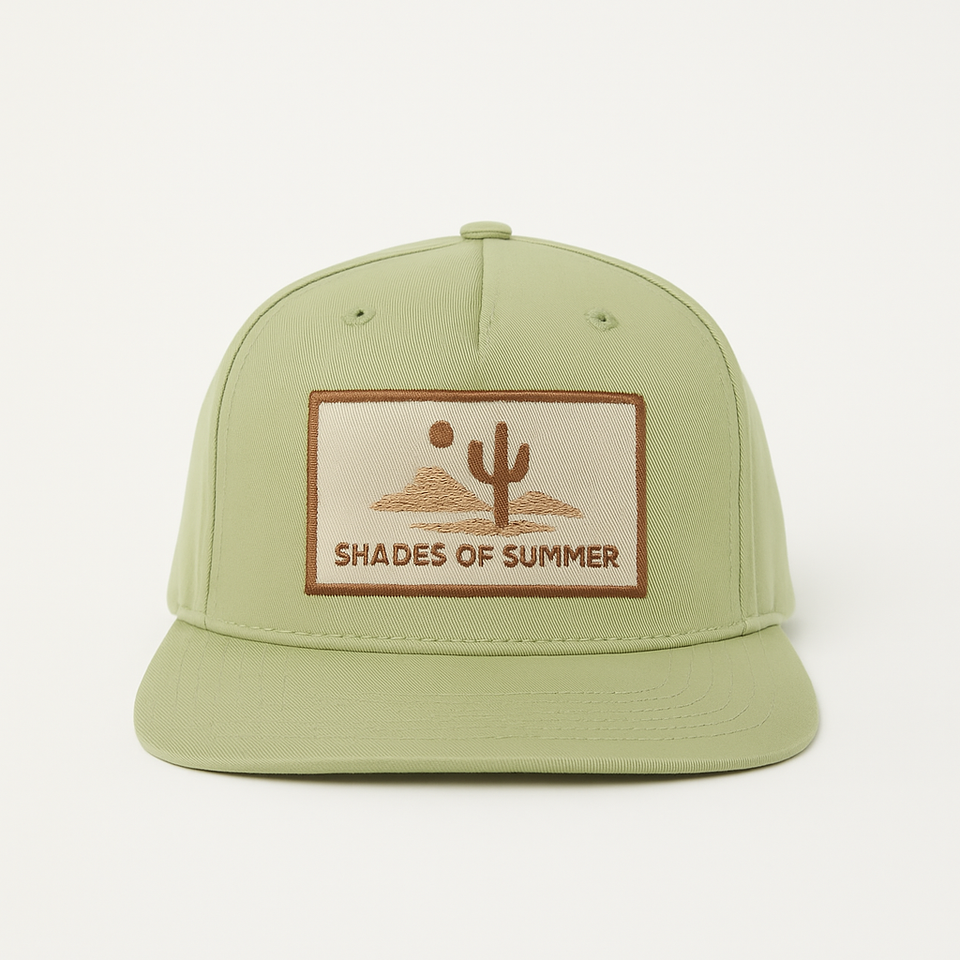 Shades of Summer Sage Green Snapback Cap – Desert Vibes Edition